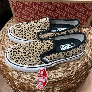Vans slip on leopard print